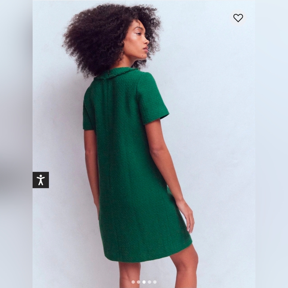 Boden Evita Cotton Shift Dress - Emerald Green - Size 14L - Picture 3 of 9